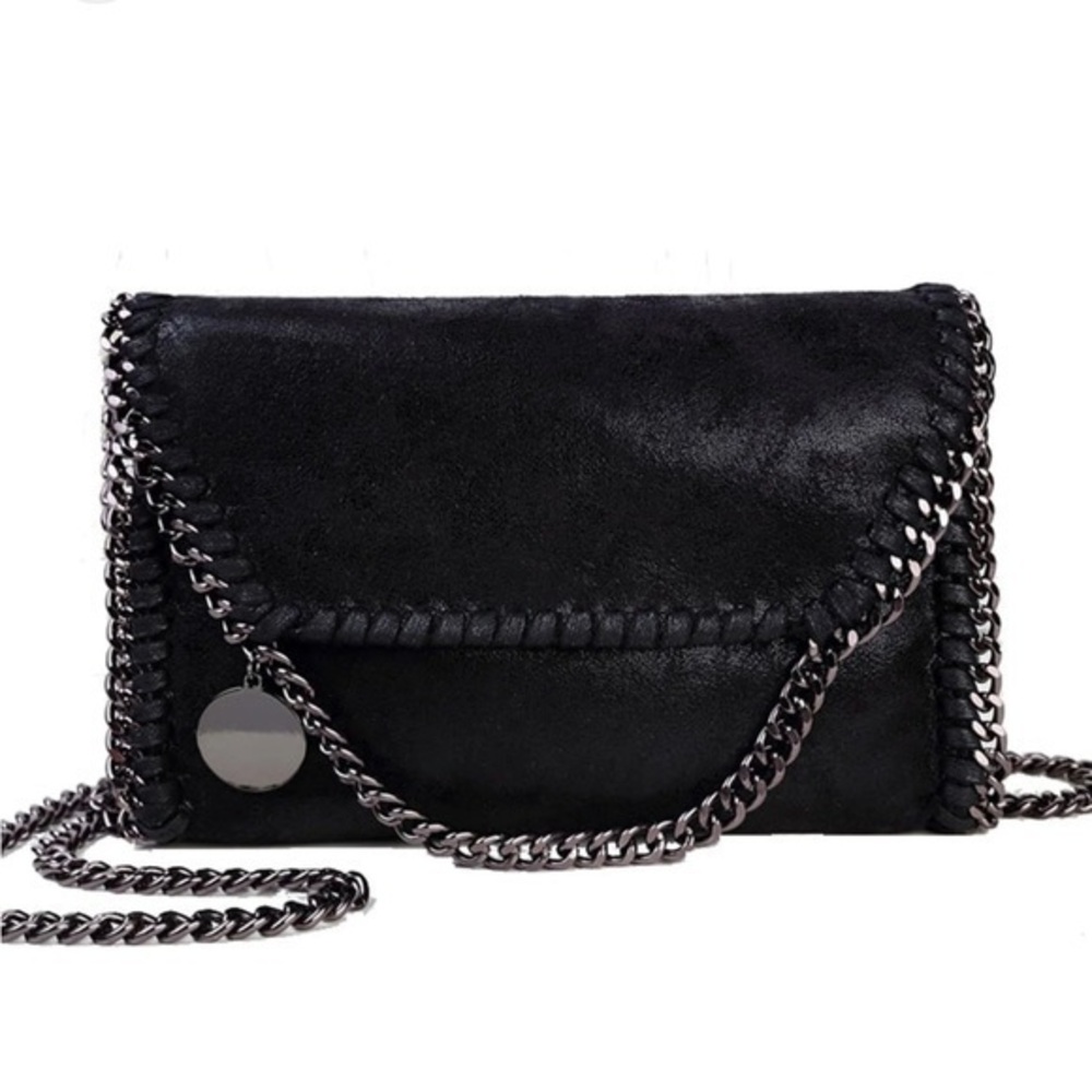 Mersi Vegan Leather Black Iridescent Handbag- Like New